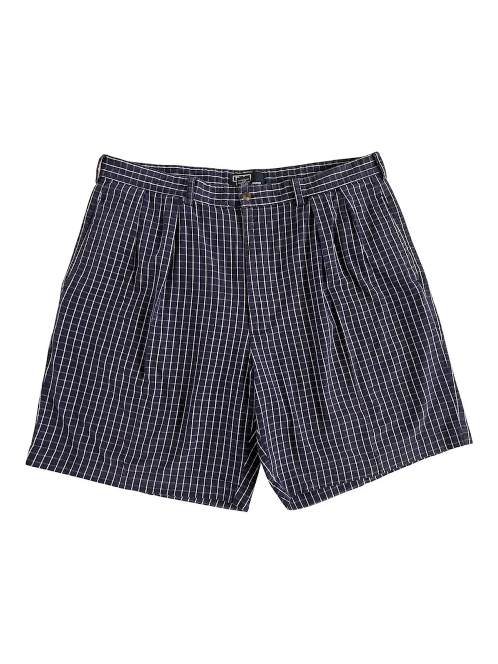 Polo by Ralph Lauren Navy Windowpane Plaid Golf Flat-Front Men’s Shorts Size 38